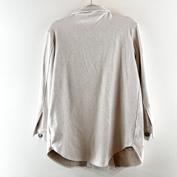 BB Dakota by Steve Madden Daily Grind Long Sleeve Shacket Jacket Oat Tan XS - Picture 2 of 4